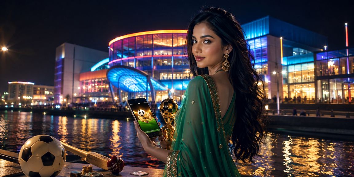 ঢাকায় নিওন আলোয় একজন ব্যক্তি p3x - এ ক্রিকেট বেটিং করছেন